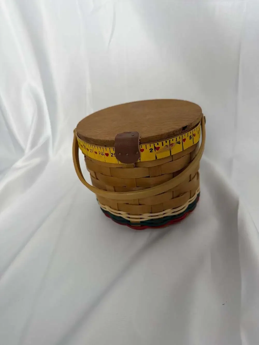 Lidded Woven Basket 6 In. Sewing Theme / teacher
